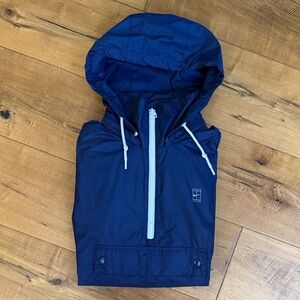 Navy Blue Hooded Windbreaker- L